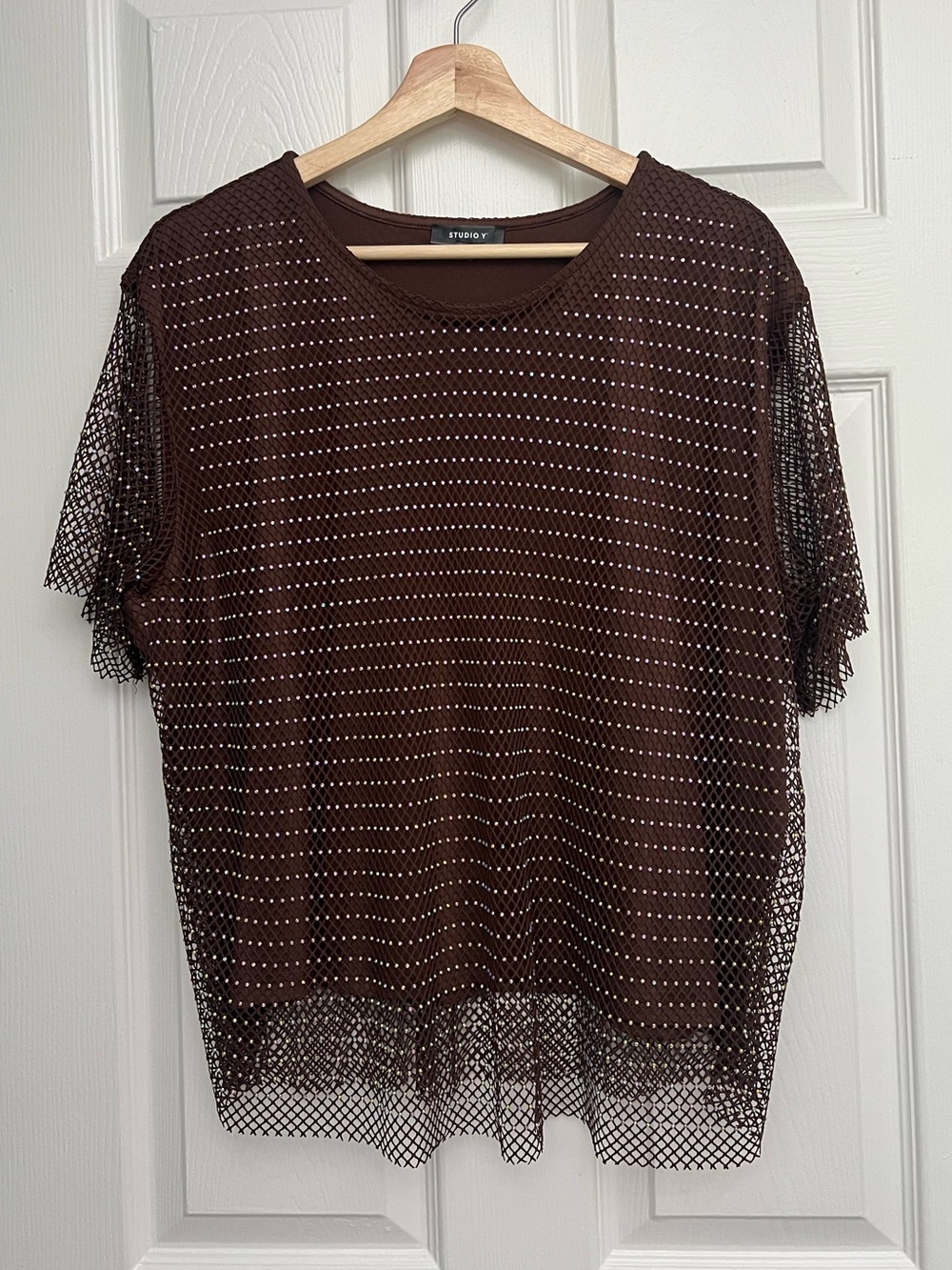 Studio Y Mesh Rhinestone Top - Picture 5 of 10